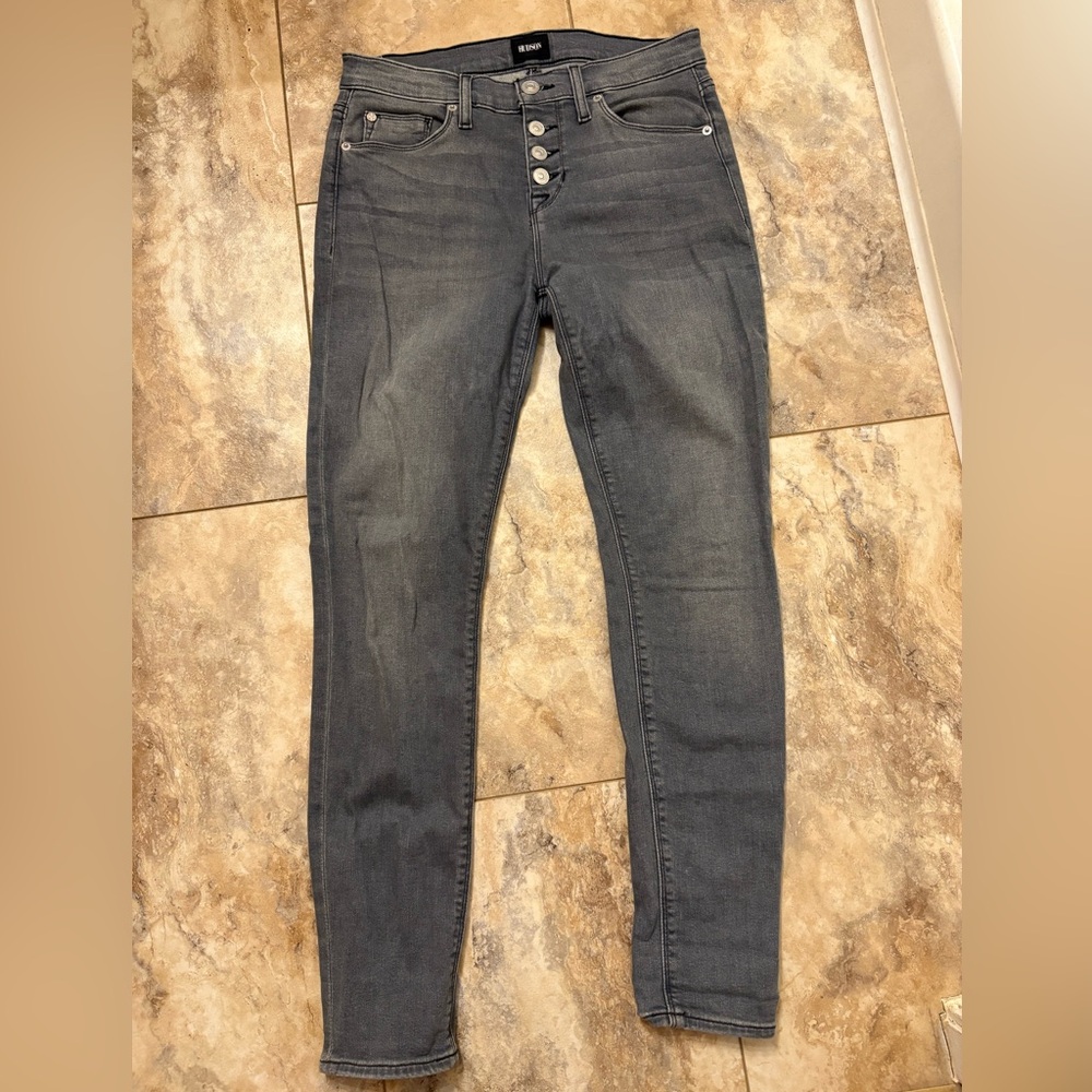 Hudson Jeans Womens Natalie Super Skinny Buttonfly Gray Size 28 Stretch Mid Rise